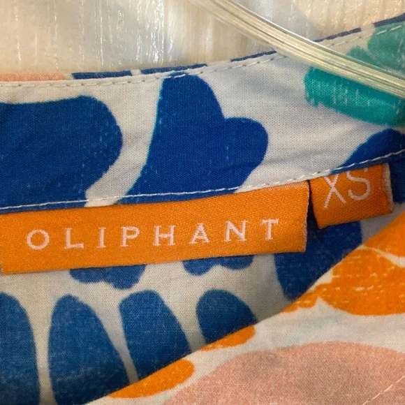 Oliphant Blue and Orange Patterned Blouse - Picture 2 of 10